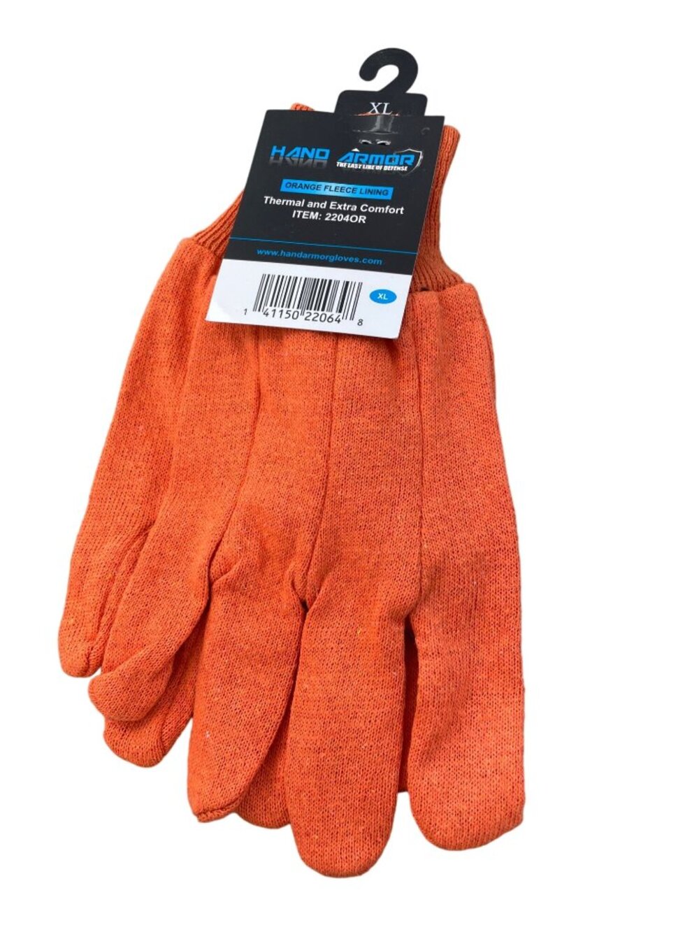 Hand Armor Gloves XL Fleece Lined Thermal Extra Comfort Orange Outdoor Work NEW